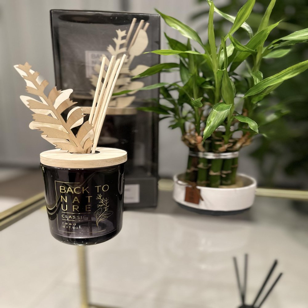 100ml Reed diffuser with wooden leaves- Back to natural (LEVANDER)