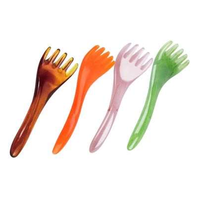 Gatuida 4pcs Massage Comb Scalp Massager Hair Scratcher for Massaging Head Made of Resin Material Comfortable Use for Scalp Massage and Hair Growth Random Color