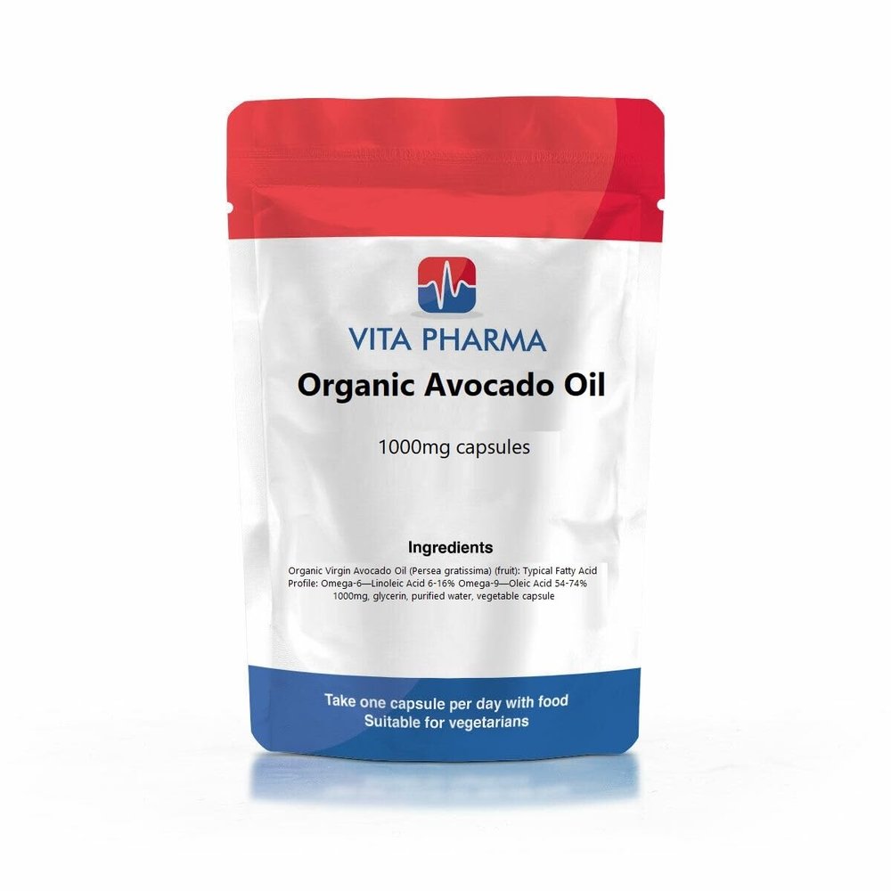 VITA PHARMA Organic Avocado Oil 1000mg 120 Capsules