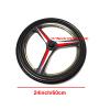 1 Pair 24 Inch Replacement Wheelchair Rear Wheels for Most Electric Wheelchairs, Non-Inflatable PU Solid Wheelchair Wheel Assembly with Keyway, 11/16" (17mm) Bearing view 3