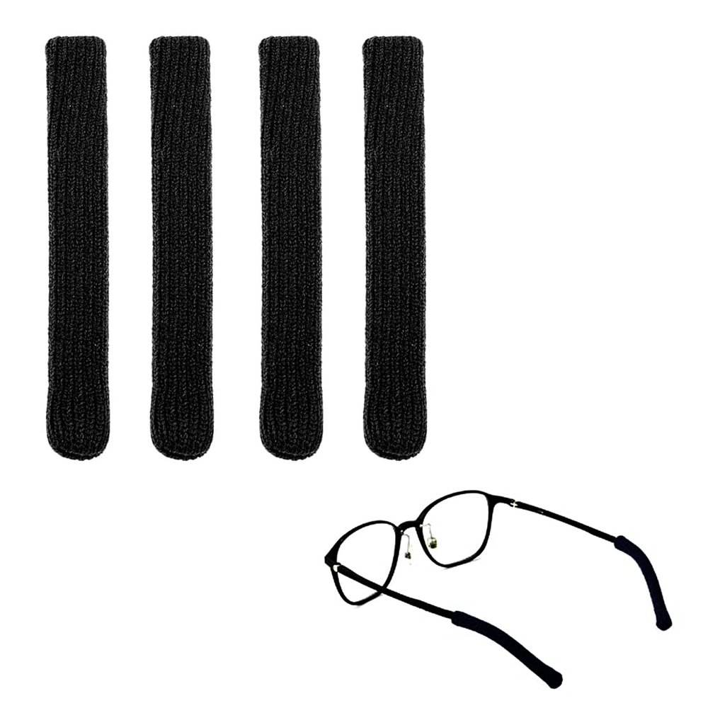 2 Pairs Eyeglass Ear Cushions,Knitting Cotton Fabric Anti-Slip Elastic Glasses Grips,Eyeglass Temple Tips Eyeglass Ear Pads,Knitted Cotton Anti Slip Temple Pads for Sunglasses Glasses Reading Glasses