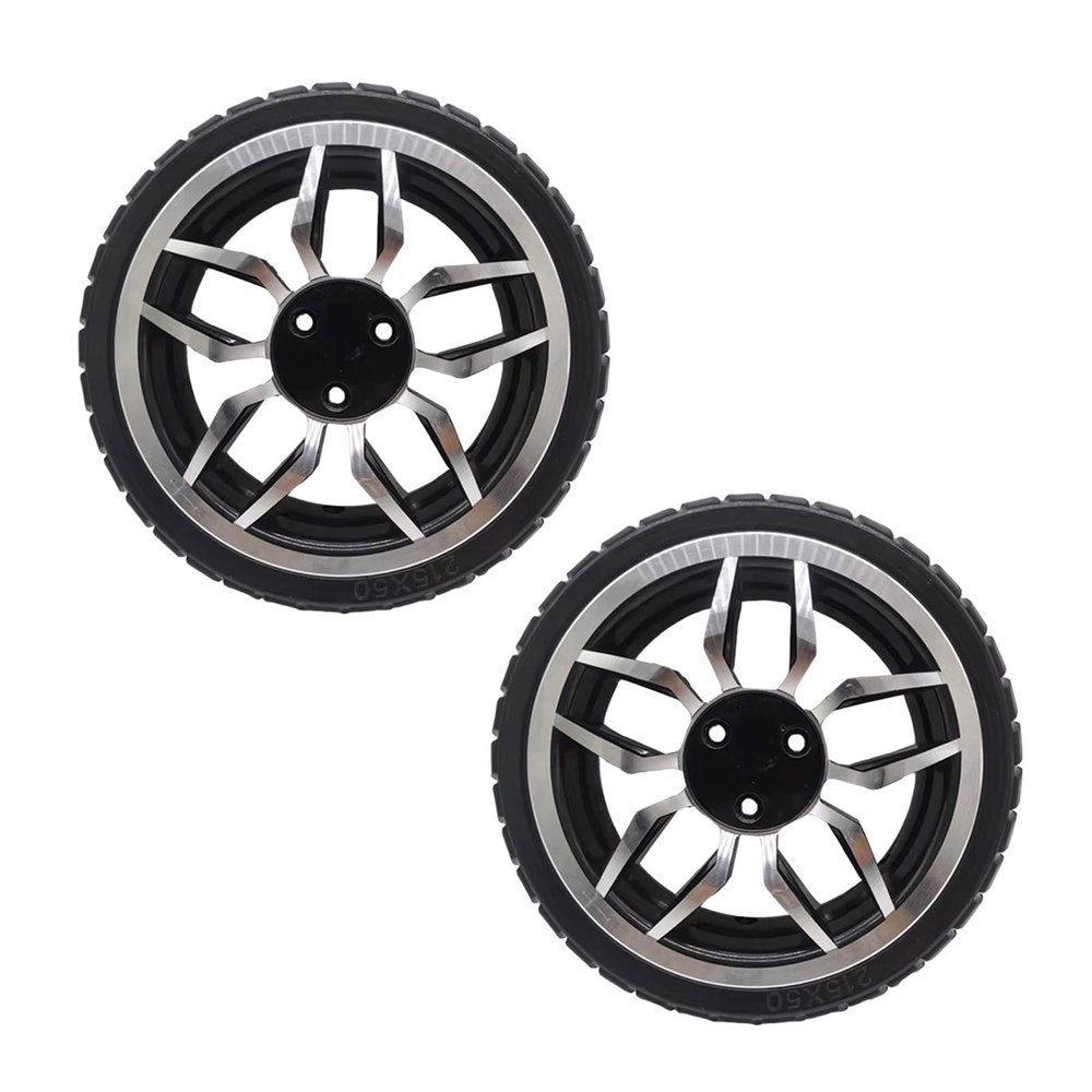 2 Pcs 9inch Wheelchair Rear Wheels Assembly, 215x50 Honeycomb Solid Rubber Wheelchair Replacement Wheel, Aluminum Rim for Most Electric Wheelchairs