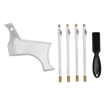 Beard Shaper, Professional Beard Shaping Tools with 4pcs Barber Pencil, Beard Template Guide and Beard Brush, Beard Shape Up Tool for Line Up & Edging, Gifts for Dad, Husband