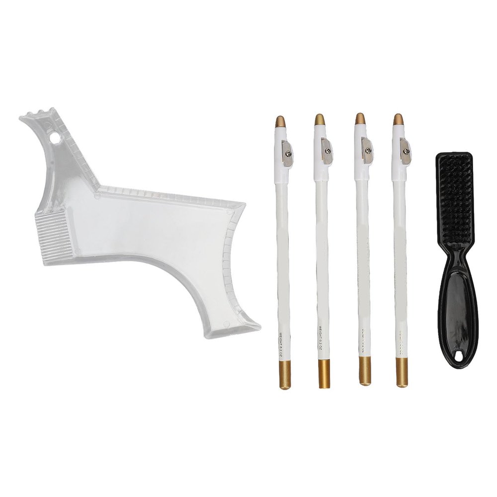 Beard Shaper, Professional Beard Shaping Tools with 4pcs Barber Pencil, Beard Template Guide and Beard Brush, Beard Shape Up Tool for Line Up & Edging, Gifts for Dad, Husband