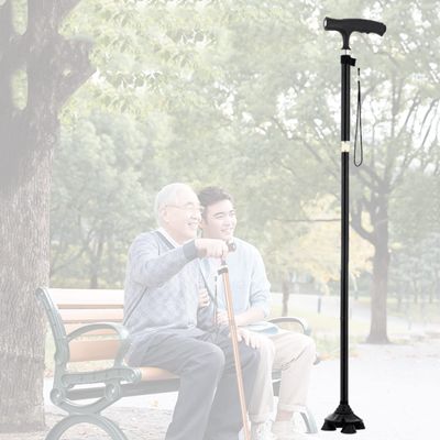 Folding Elderly Cane,Crutches for Adults,Non-Slip/Shock Absorption,Forearm Crutches,Mobility Aid for Elderly, Seniors & Handicap5 Stops Height Adjustable (Black) Star of Light
