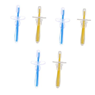 Healeved 3sets Umbrella-Shaped Toothbrush Bristle Training Brush for Boys and Girls Silicone Durable 2pcs*3