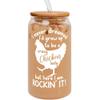 Pawzity Chicken Gifts for Women - Chicken Themed Gifts - Chickens Lover Gift, Chickens Lady Mom Gift - Christmas Ideas for Women - Farmer Animal Present Ideas - 16 Oz 2-sided Can Glass