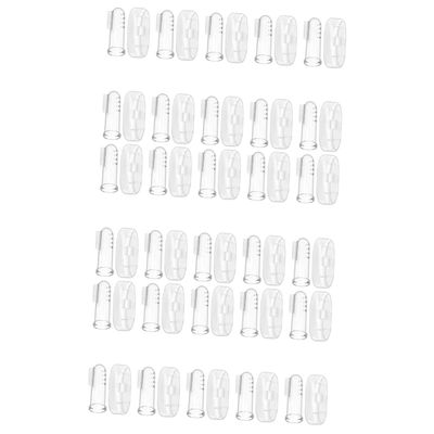 Healeved 30sets Finger Toothbrushes for Oral Cleaning Soft Teething Brush for Boys and Girls Extra Soft Toothbrush for Newborn and Daily Use