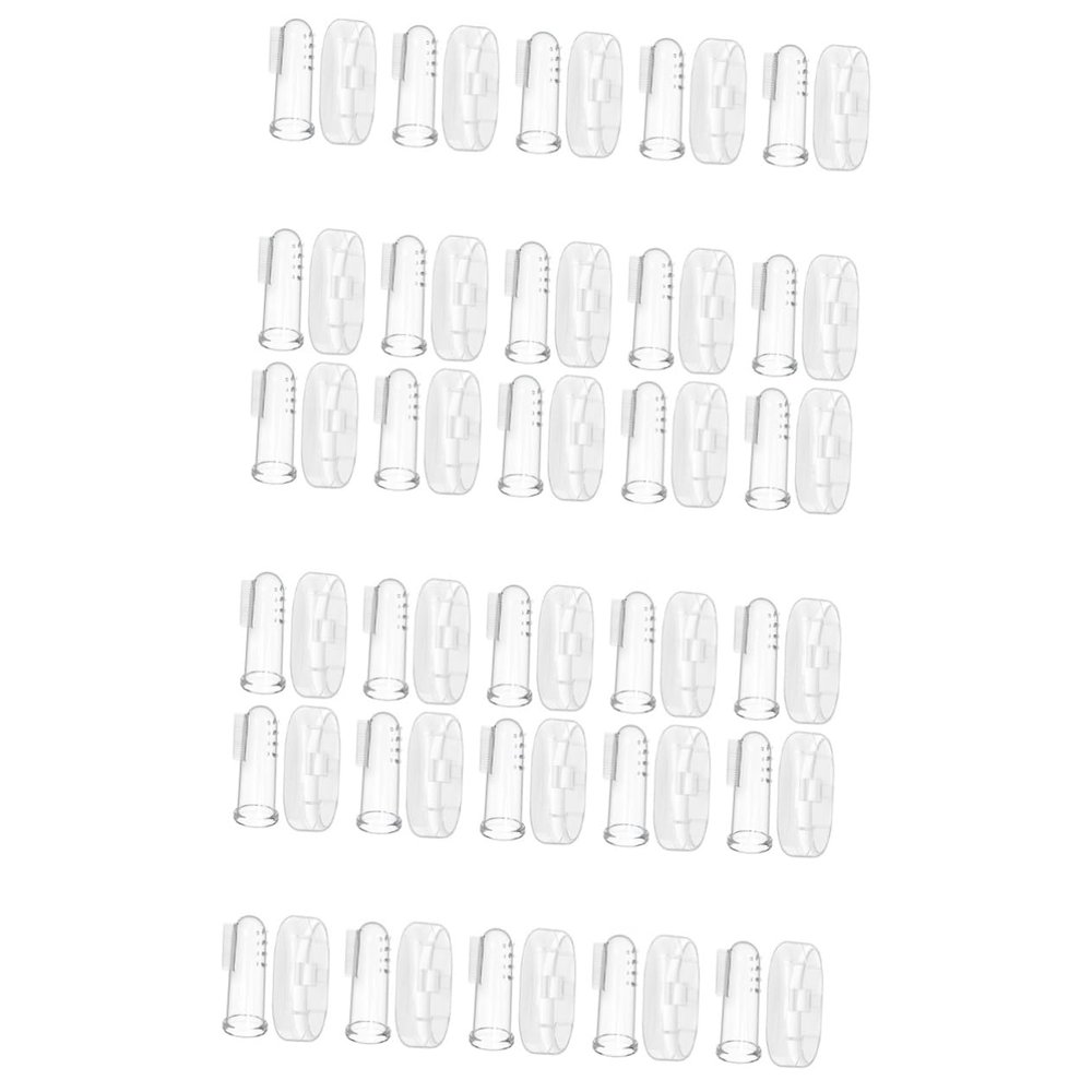 Healeved 30sets Finger Toothbrushes for Oral Cleaning Soft Teething Brush for Boys and Girls Extra Soft Toothbrush for Newborn and Daily Use