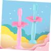 Healeved 6pcs Manual Boys and Girls Toothbrush Boy Girl Toothbrush Years Silicone Training Brush Safe Baffle First view 4