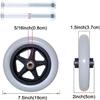 2 Pcs Front Wheel for Wheelchair Wheel Replacement Grey Solid Wheelchair Front Caster, 150 170 190mm for Wheelchair Accessories Parts Wear-Resistant and Non-Slip, Easy to Install view 3