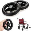 2 Pcs Wheelchair Caster Wheel, Manual Wheelchairs Front Wheels 6" 7" 8" Solid Hard Rubber Tire, Silence,Anti-wear & Non-Slip, Easy to Install for Wheelchairs, Rollators, Walkers view 2