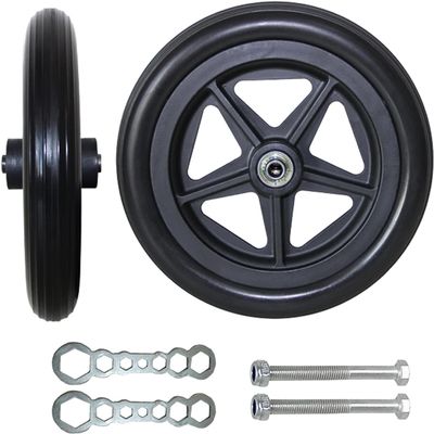 AuLYn 2 Pieces Wheelchair Caster Wheels, 7inch 8inch Wheelchair Wheels Easy To Scroll 2-3/8" Hub Width- Easy To Install, Solid With Polyurethane Rubber Tire - With Wrench