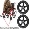 AuLYn 2 Pieces Wheelchair Caster Wheels, 7inch 8inch Wheelchair Wheels Easy To Scroll 2-3/8" Hub Width- Easy To Install, Solid With Polyurethane Rubber Tire - With Wrench view 3