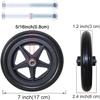 AuLYn 2 Pieces Wheelchair Caster Wheels, 7inch 8inch Wheelchair Wheels Easy To Scroll 2-3/8" Hub Width- Easy To Install, Solid With Polyurethane Rubber Tire - With Wrench view 4