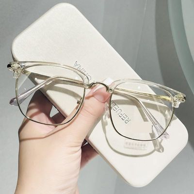 PARWANA Trendy Reading Glasses Eyeglasses Anti Glare Computer Readers Blue Light Blocking Flat Light Mirror for Women/Men (Color : Gold, Size : +150)
