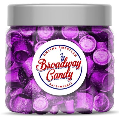 Broadway Candy Sweets Jar 650g - Rolo Dark Chocolate & Salted Caramel - Individually Wrapped in Purple Foil - Approximately 100 Pieces
