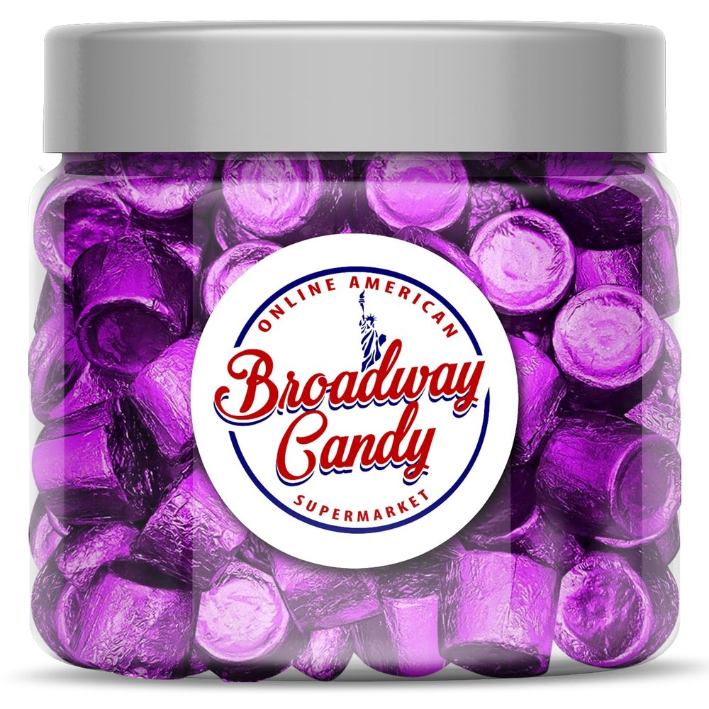 Broadway Candy Sweets Jar 650g - Rolo Dark Chocolate & Salted Caramel - Individually Wrapped in Purple Foil - Approximately 100 Pieces