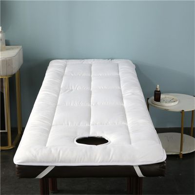 Highdi Massage Bed Mattress with Face Hole, Soft Breathable Beauty SPA Mattress, Portable Roll Up Thick Bed Pad for SPA Hotel Beauty Salon, White (70x190cm)