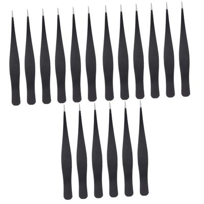 Angoily 18pcs Eyelash Makeup Tweezers Eyelash Grafting Tweezers for Extension Beauty Makeup for Application and Eyebrow Plucking