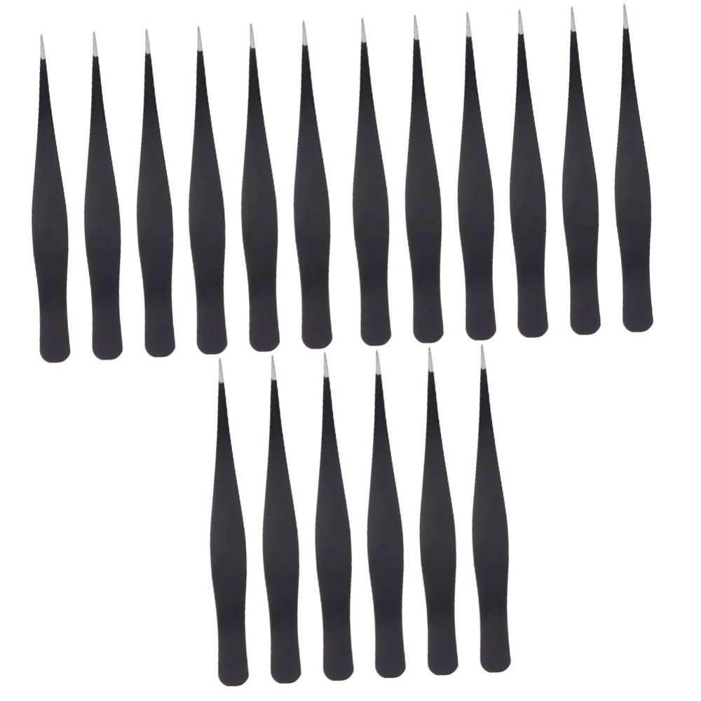 Angoily 18pcs Eyelash Makeup Tweezers Eyelash Grafting Tweezers for Extension Beauty Makeup for Application and Eyebrow Plucking