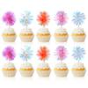 10PCS Foil Firework Cupcake Toppers, Takemay Happy Birthday Cake Toppers, Sparkle Tinsel Flower Drink Stirrers Cocktail Food Fruit Toothpicks for Party Birthday Wedding Ceremony view 1