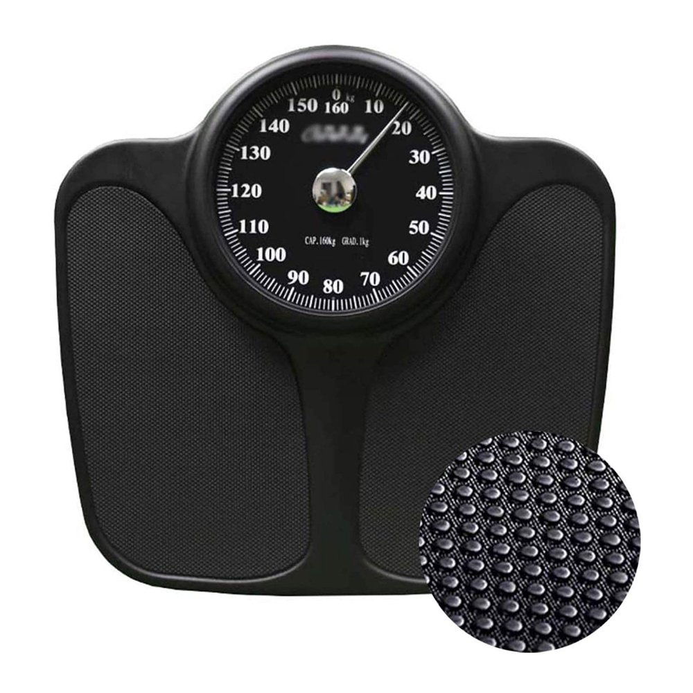 Bathroom Scale Accurate Scales For Body Weight, Analog No Batteries,Dial Scale With Oversize Dial Display Easy Read Analogue Dial,High Capacity Kg St And Lbs,160Kg Digital Scale (Black)