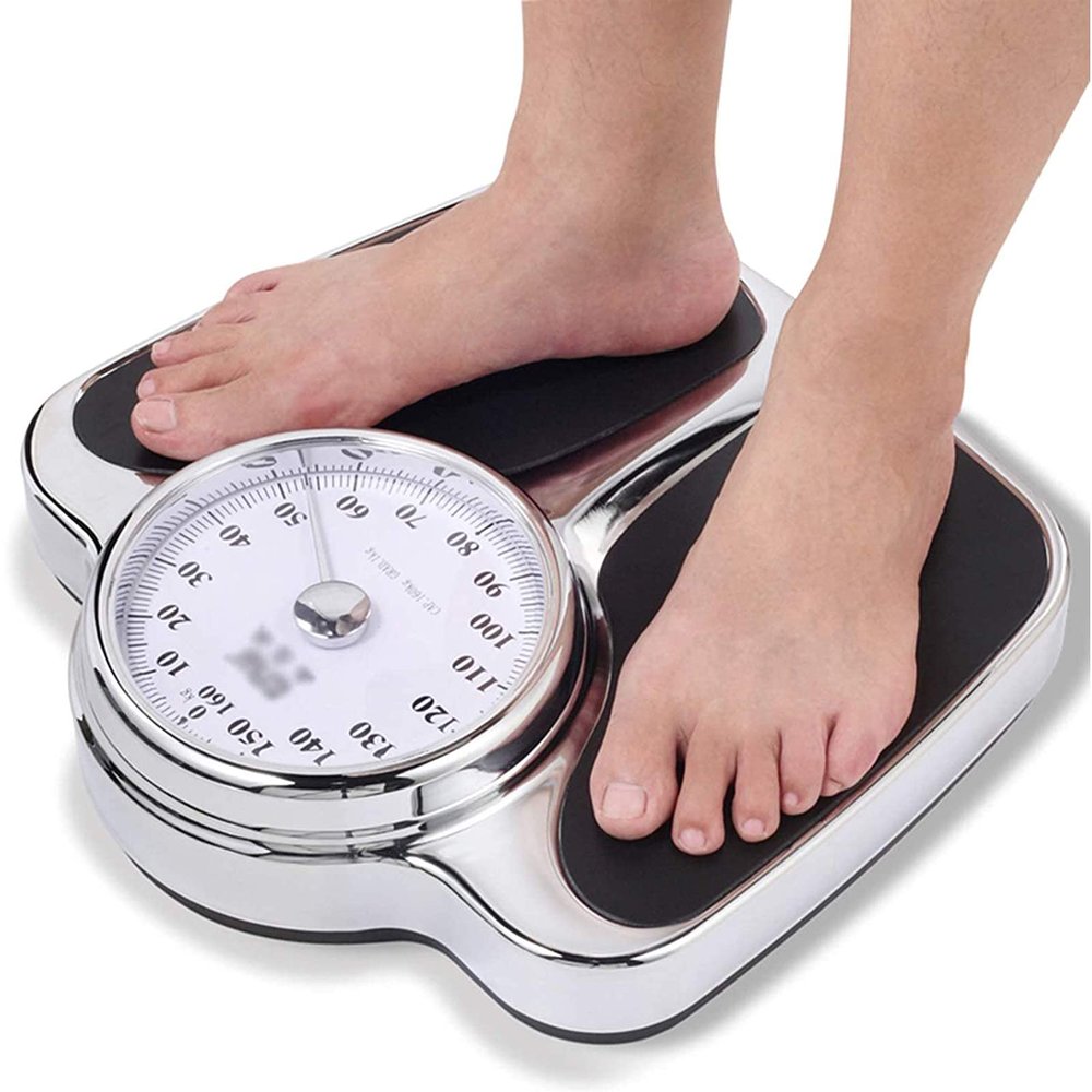 Bathroom Scale Mechanical, Large Rotating Dial,Accurate And Reliable Weighing,Easy To Read Analogue Dial,Large Capacity 160Kg,No Buttons Batteries Digital Scale
