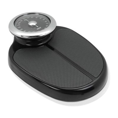 Bathroom Scale Black Mechanical, Floor Scale, Fast, Accurate, Reliable Weighing, Easy To Read Analogue Dial, High Capacity 200Kg(440Lbs), No Batteries Digital Scale