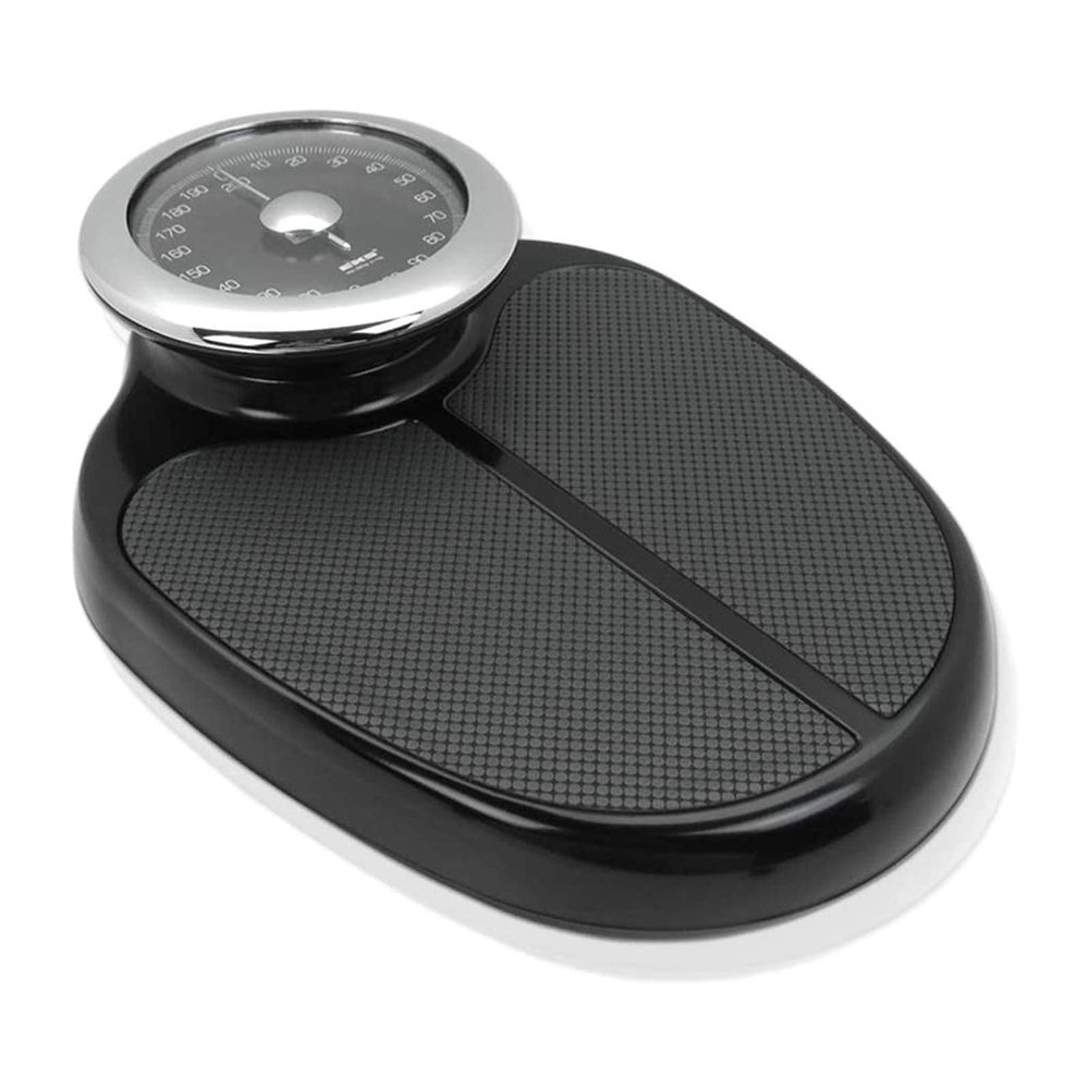 Bathroom Scale Black Mechanical, Floor Scale, Fast, Accurate, Reliable Weighing, Easy To Read Analogue Dial, High Capacity 200Kg(440Lbs), No Batteries Digital Scale