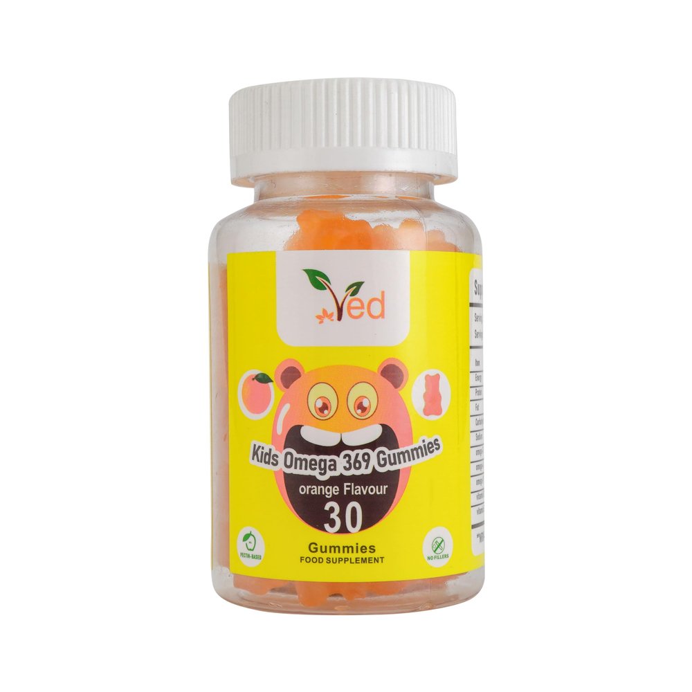 Omega 3 6 9 Gummie Kids,15 Day Supply, Natural Orange Flavour, 30 Chewable Vegan Gummies, Vegetarian Friendly, Energy & Immune System, Kids Omega 3 6 9 Gummies, GMO & Gluten Free.