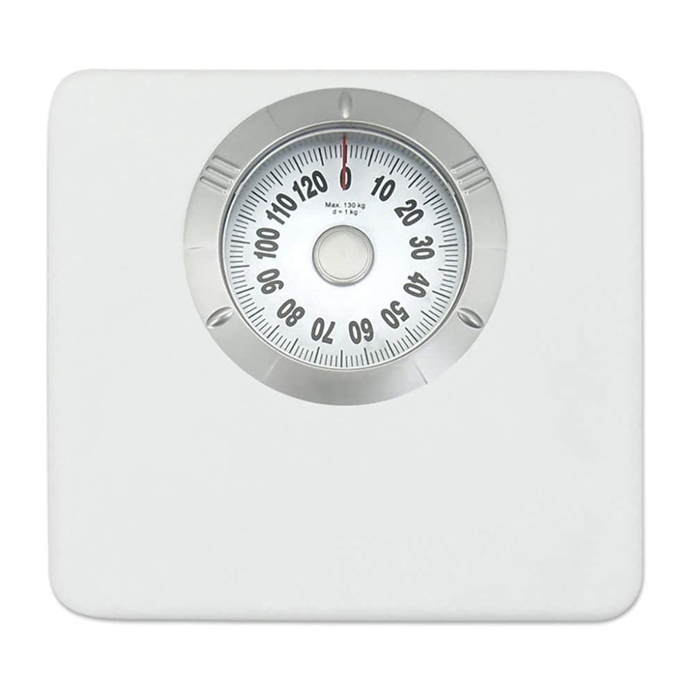 Compact Mechanical Bathroom Scales,Large Dial Bathroom Scales,Easy To Read,No Batteries,130Kg Capacity,Non-Slip,Cold-Rolled Steel Body,Sturdy And Durable/Black / 300X290X58Mm Digital Scale (White