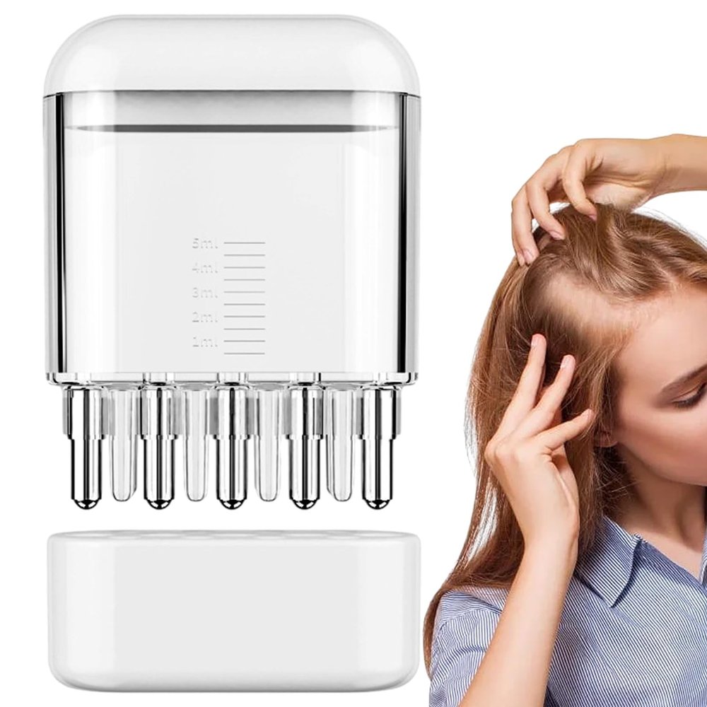 Rurunklee Oil Applicator for Hair - Clear Scale Scalp Massager Hair Oil Comb,Oil Applicator Tool Liquid Comb Applicator Head Oil Massage Comb for Men and Women Sensitive Scalp
