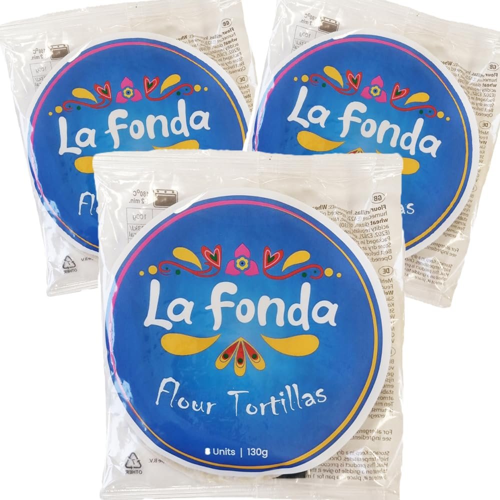 6" La Fonda Flour Tortilla (Pack 3) / Authentic Mexican Flour Tortilla Wraps for Tacos, Quesadillas, Soft and Versatile Wraps