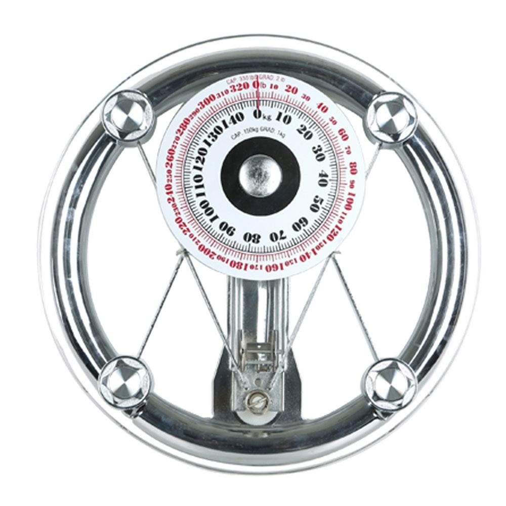 Physician Weight Scale With Height Pole,Bathroom Scale Mechanical Analog Scale, Healthy Weight Scale, Double Tempered Glass, Precision Measuring Large Dial, No Battery, Environmental Protec (Roun
