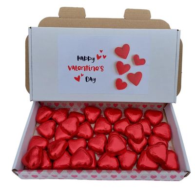 25 Milk Chocolate Hearts Red Foil Wrapped Valentines Chocolate Hearts Love Heart Chocolates | Wedding Favour Chocolates (Red Heart, 25)