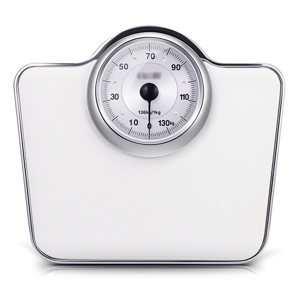Bathroom Scales Most Accurate Prime, Scale For Body Weight Analog, Retro, All-Steel Body, Artificial Leather Scale Surface, Large Display Dial, 136 Kg Capacity, White Digital Scale (White)