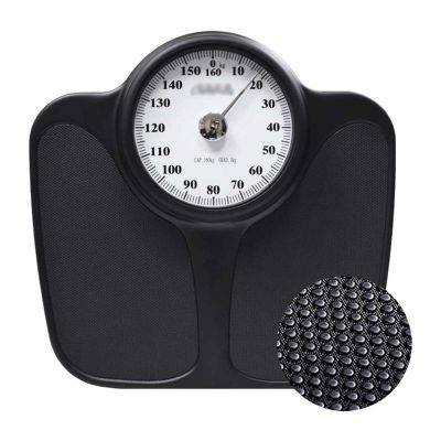 Accurate Scales For Body Weight, Bathroom Scale Analog No Batteries, Non-Slip Surface, Dial Scale With Oversize Dial Display For Easy Reading, 160Kg, Black Digital Scale (White)