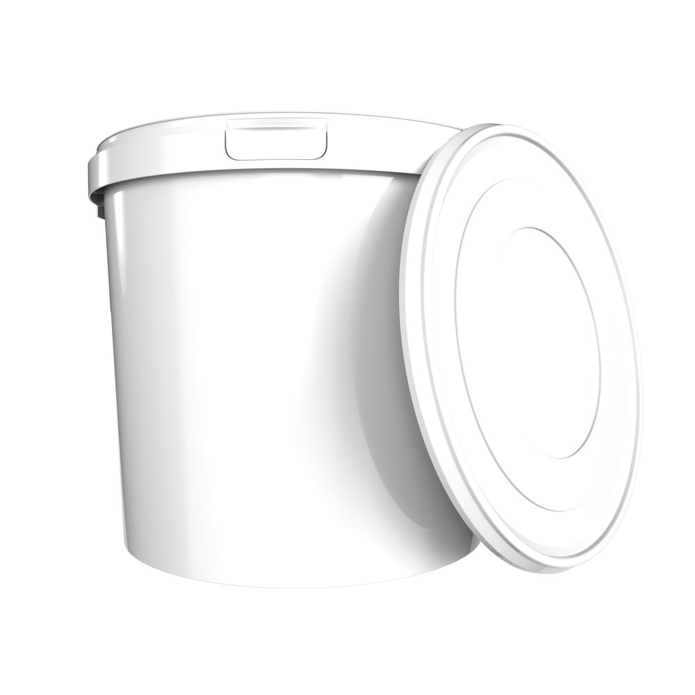 FixedByU Bucket with Lid 10 L White Round Plastic Bucket Food-Safe Airtight and Stable Empty Bucket with Handle and Lid Suitable for Food Chemistry Washing Powder Adhesives