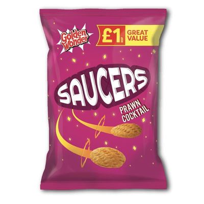 Golden Wonder Saucers Prawn Cocktail 40g - Box of 18 Bags