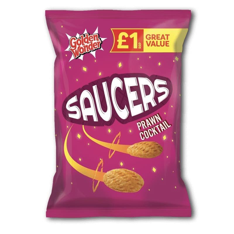 Golden Wonder Saucers Prawn Cocktail 40g - Box of 18 Bags