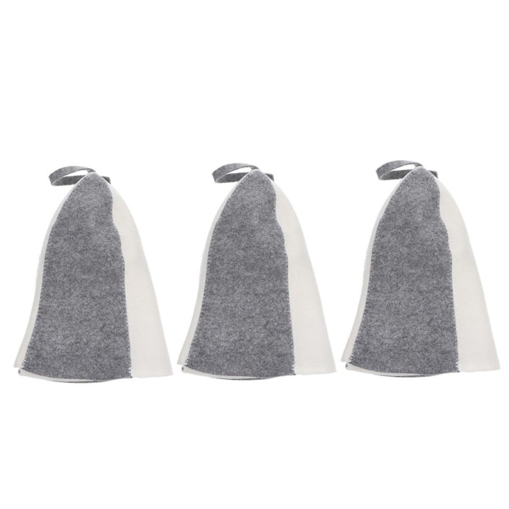 Angoily 3 Pcs Unisex Felt Sauna Hats for Bath and Sauna Use, Comfortable Thick Felt Caps with Hanging Ring for Easy Storage, Shower and Steam Cap for Men and Women