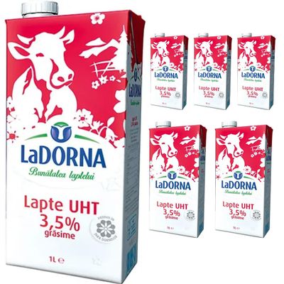La Dorna 3.5% Fat Milk 1 Lt x 6 Boxes