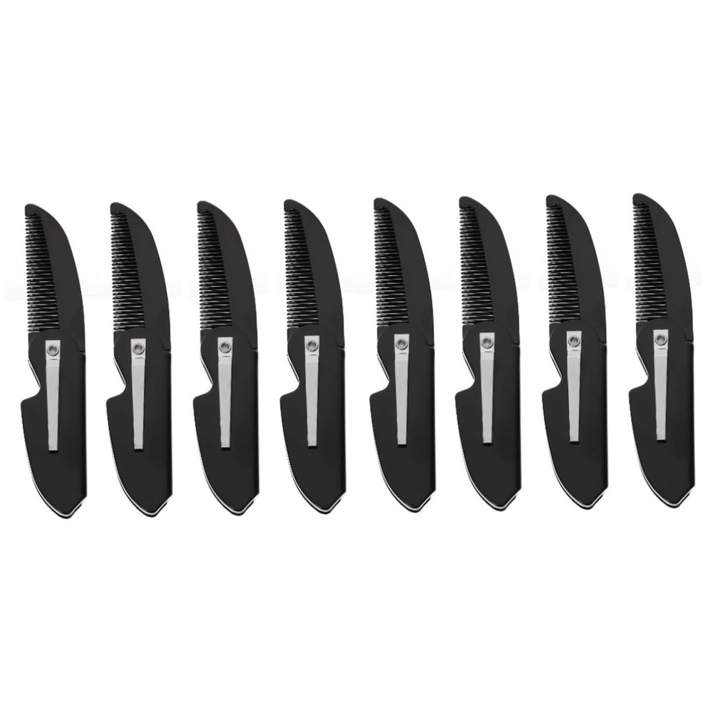 Angoily 8pcs Portable Folding Beard Combs for Men Compact Hair Combs for Grooming Styling Lightweight Travel Accessories