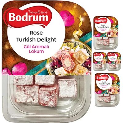 Bodrum Rose Turkish Delight 200 gram x 5 Pieces