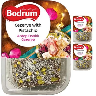 Bodrum Cezerye with Pistachio Turkish style dessert 200 gram x 3 Pieces