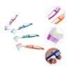 Beaupretty 4pcs Cleaning Brush Double Sided Ergonomic Handle Toothbrushes for False Teeth Oral Care Tools Assorted Colours view 2