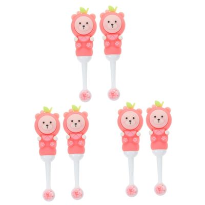 Gatuida 6pcs Bear Shape Boy Girl Toothbrush Soft Manual Boys and Girls Toothbrushes Teeth Brushing at Home