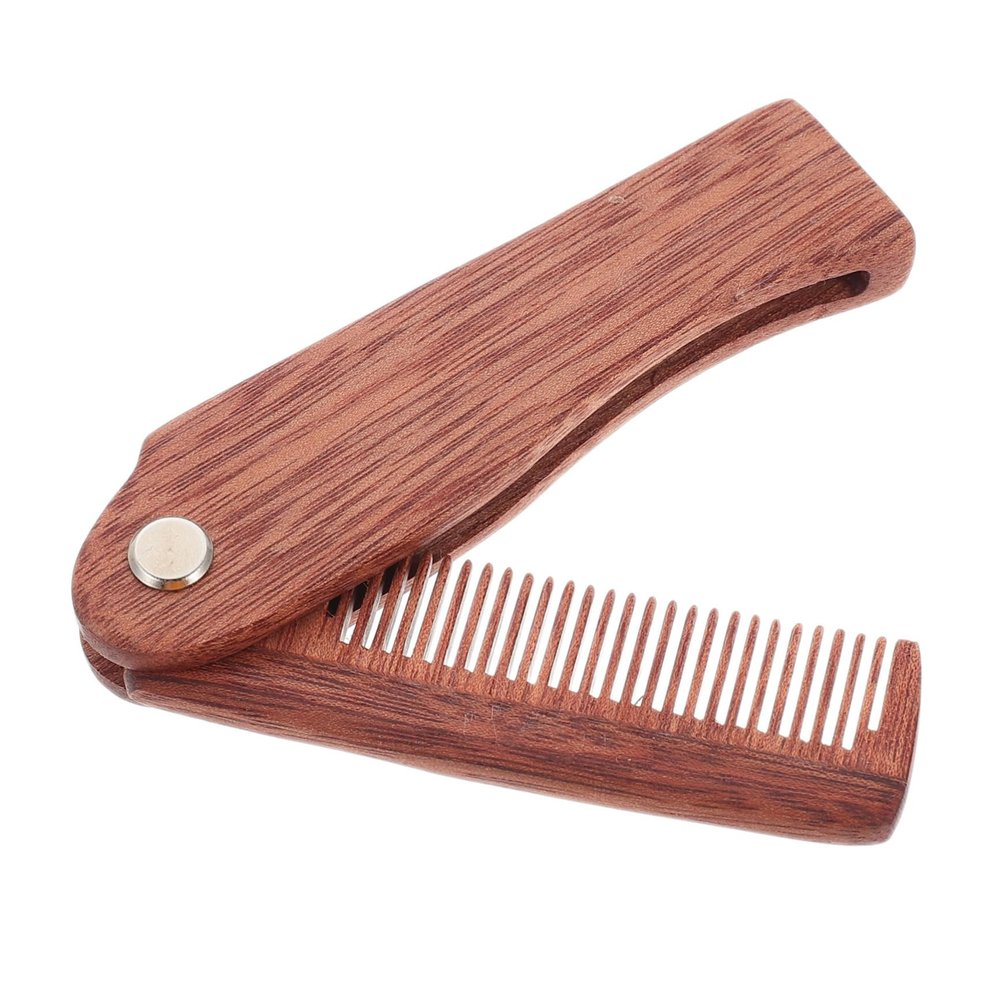 minkissy 3pcs Portable Beard Comb Folding Hair Comb for Pocket Use Household Mustache Hair Supply for Daily Grooming