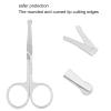 ANKROYU Grooming Scissors, Stainless Steel Round Nose Hair Scissors, Rounded Tip Grooming Shears, Safe Clean Beauty Scissors for Nose Eyebrows Eyelashes Men Moustache view 2